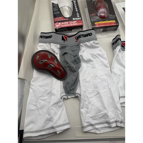 3pc Safetgard Youth Boxer Brief White w/Red Cage Cup, Youth Large & Regular*READ - Picture 9 of 16